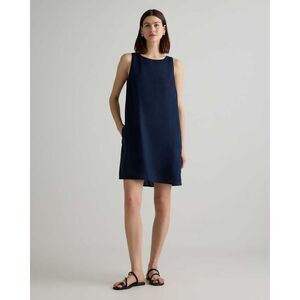 Quince Women 100% European Linen Tank Mini Dress Deep Navy S